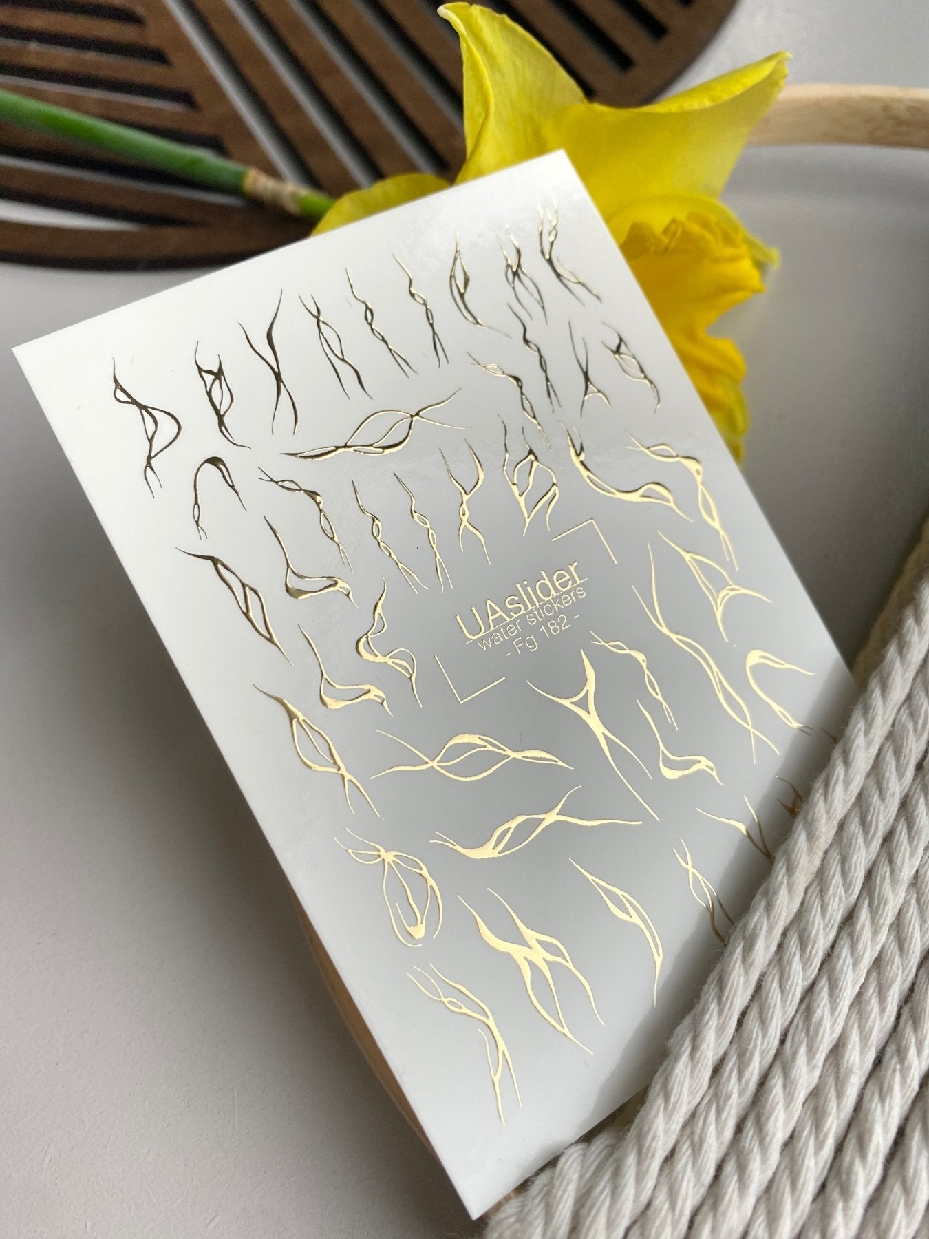Abstract Branch Nail Decals — Gold Foil Flowing Lines | Fg - 182 - UASLIDER