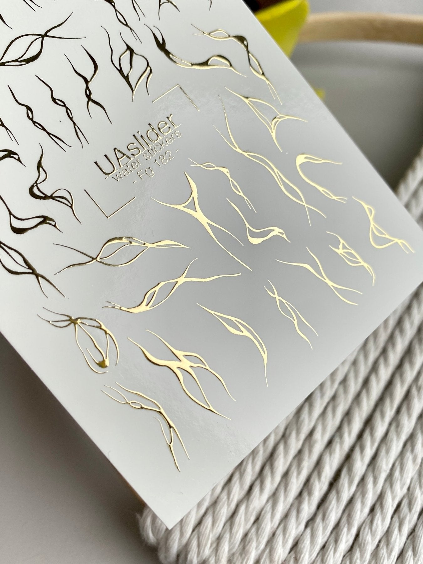 Abstract Branch Nail Decals — Gold Foil Flowing Lines | Fg - 182 - UASLIDER