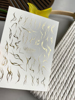 Abstract Branch Nail Decals — Gold Foil Flowing Lines | Fg - 182 - UASLIDER