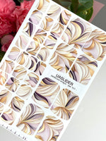 Abstract Fan Pedicure Wraps — Beige & Mauve Swirls | pw-101 - UASLIDER