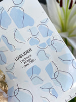 Abstract Line Art Pedicure Nail Wraps — Baby Blue & Dark Contour | MWC-066 - UASLIDER