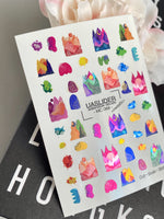 Abstract Nail Decals — Colorful Mountain Landscapes & Blobs | MC-068 - UASLIDER