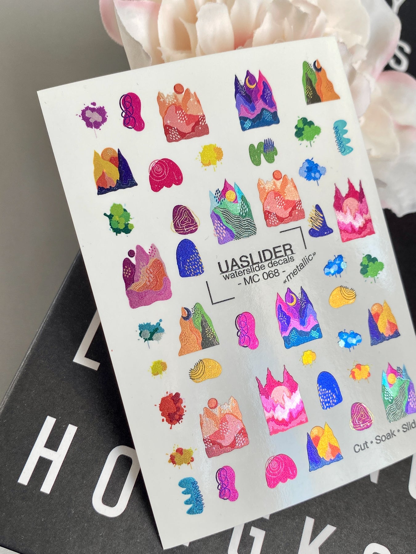 Abstract Nail Decals — Colorful Mountain Landscapes & Blobs | MC-068 - UASLIDER