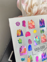 Abstract Nail Decals — Colorful Mountain Landscapes & Blobs | MC-068 - UASLIDER