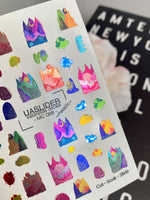 Abstract Nail Decals — Colorful Mountain Landscapes & Blobs | MC-068 - UASLIDER