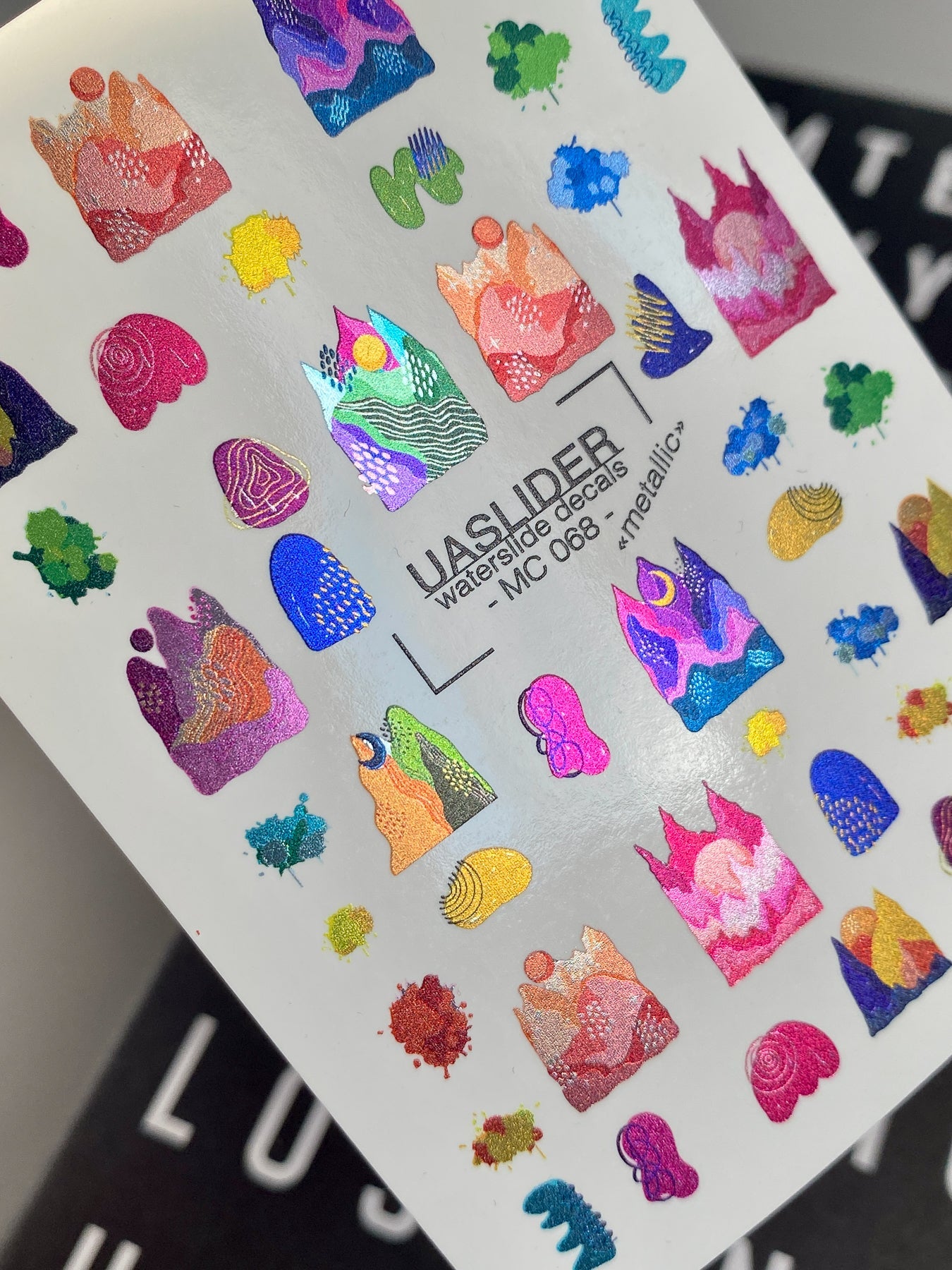 Abstract Nail Decals — Colorful Mountain Landscapes & Blobs | MC-068 - UASLIDER