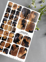 Abstract Pedicure Nail Wraps — Black & Copper Fluid Art with Texture | PW-029 - UASLIDER