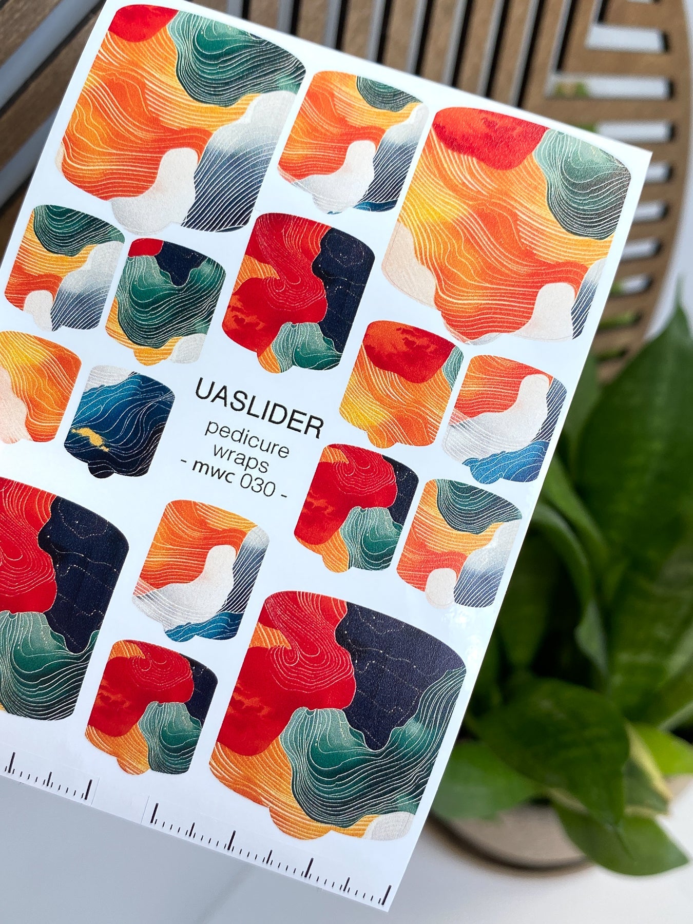 Abstract Pedicure Nail Wraps — Topographic Wave Art | MWC-030 - UASLIDER