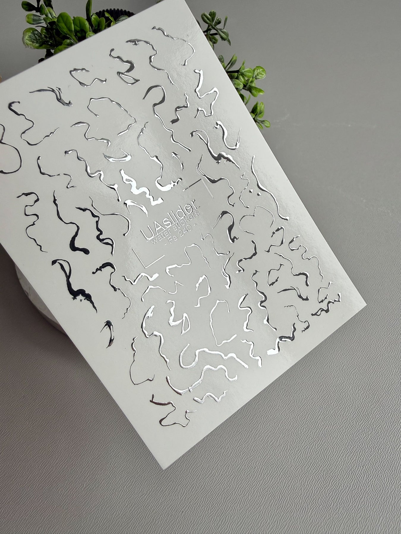 Abstract Wavy Lines Nail Decals — Silver Foil Squiggles | Fs - 240 - UASLIDER