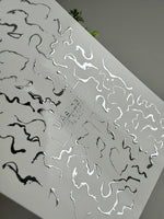 Abstract Wavy Lines Nail Decals — Silver Foil Squiggles | Fs - 240 - UASLIDER