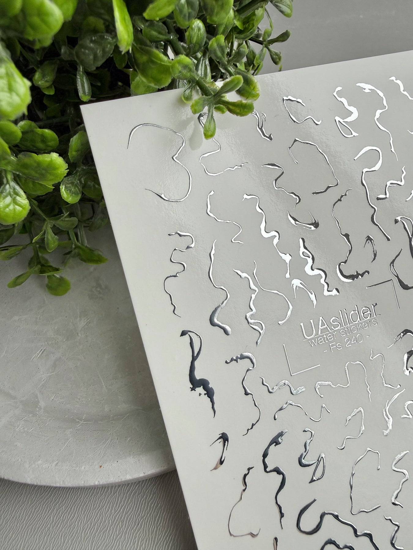 Abstract Wavy Lines Nail Decals — Silver Foil Squiggles | Fs - 240 - UASLIDER