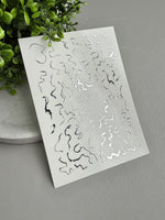 Abstract Wavy Lines Nail Decals — Silver Foil Squiggles | Fs - 240 - UASLIDER