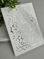 Abstract Wavy Lines Nail Decals — Silver Foil Squiggles | Fs - 240 - UASLIDER