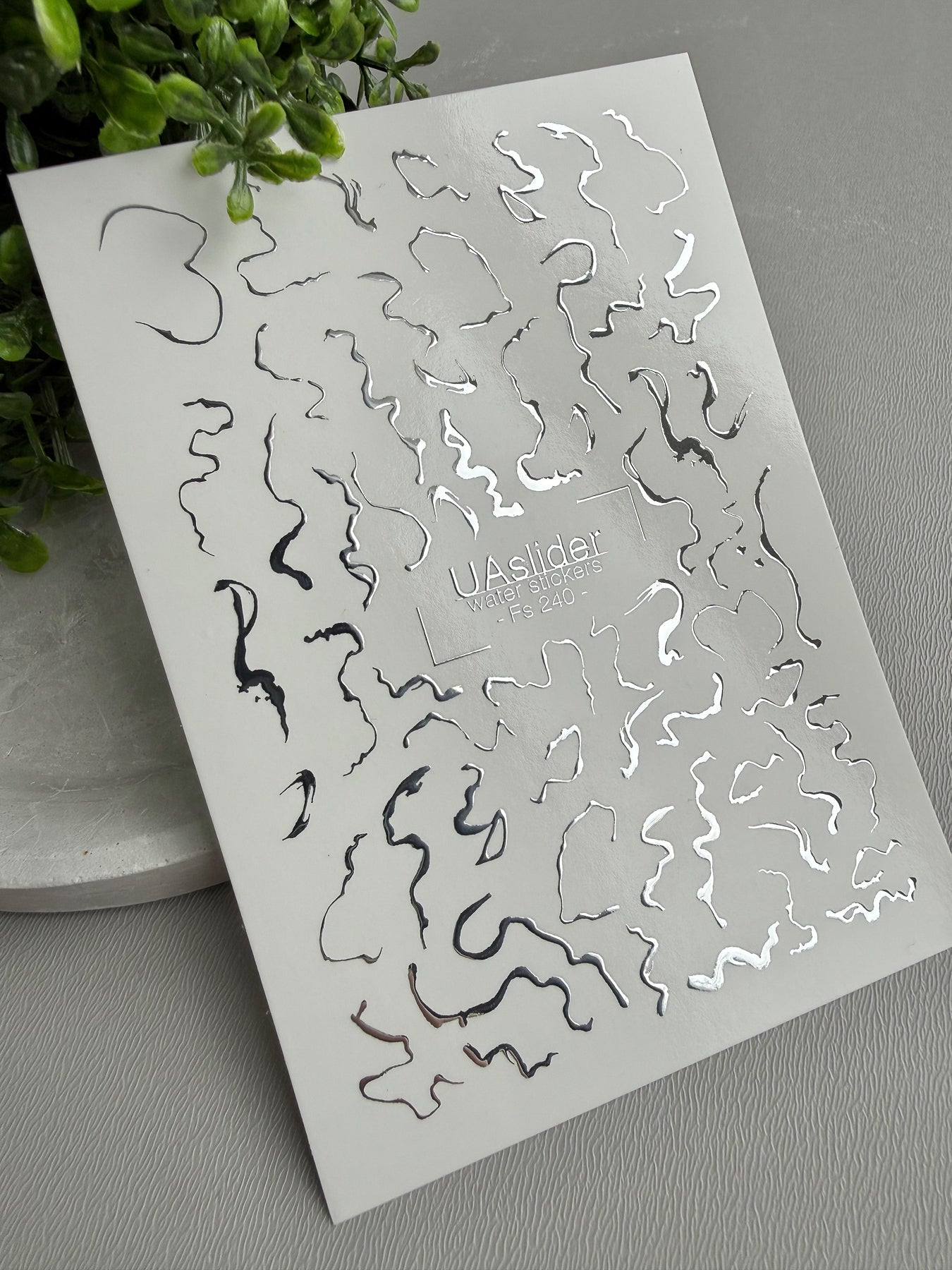 Abstract Wavy Lines Nail Decals — Silver Foil Squiggles | Fs - 240 - UASLIDER