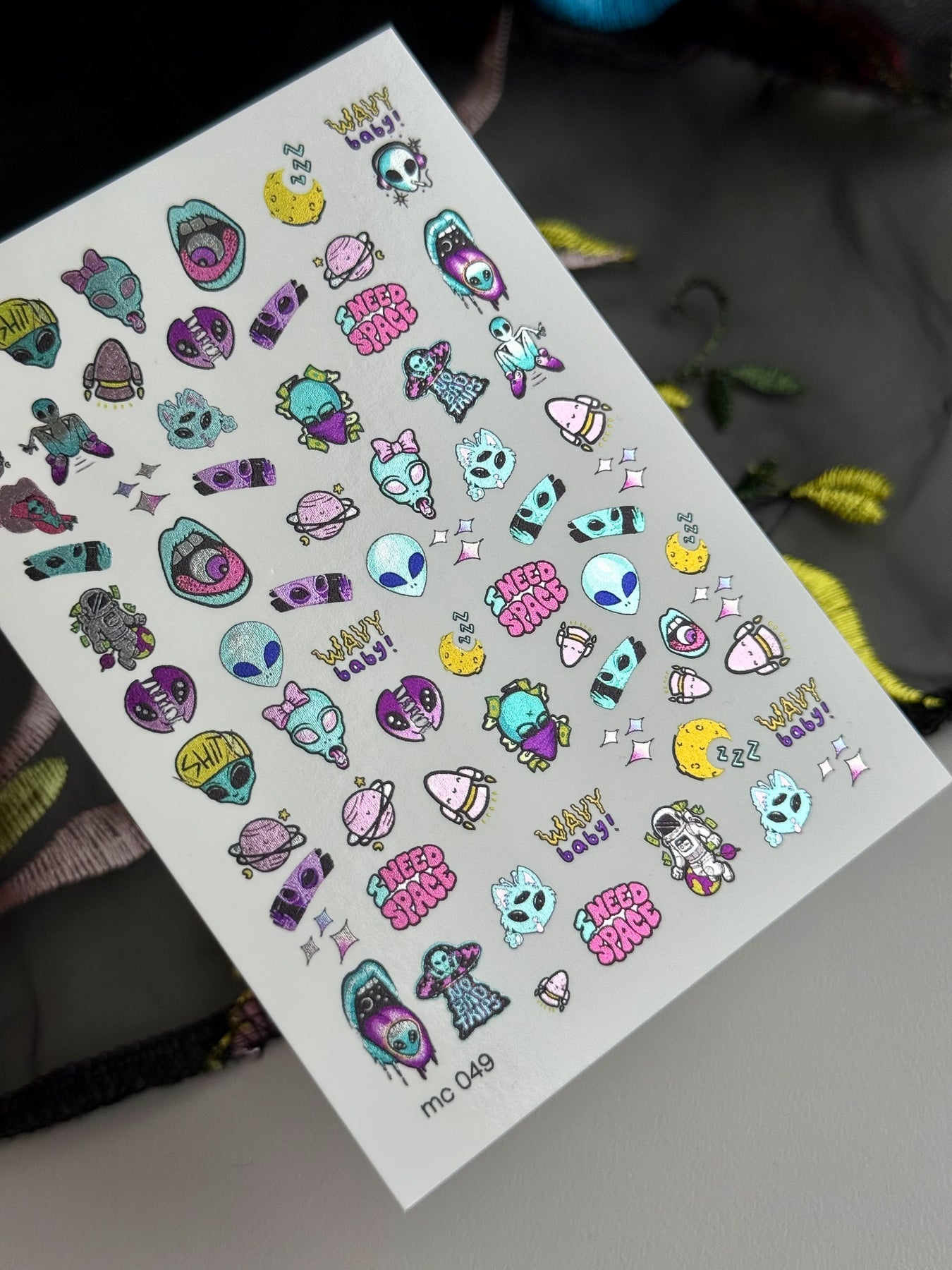 Alien Nail Decals — Cute Space Characters, I Need Space | MC-049 - UASLIDER