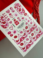 Amor Lips Nail Decals — Kiss Prints & Hearts Gold Foil | CF - 812 - UASLIDER