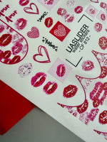 Amor Lips Nail Decals — Kiss Prints & Hearts Gold Foil | CF - 812 - UASLIDER