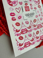 Amor Lips Nail Decals — Kiss Prints & Hearts Gold Foil | CF - 812 - UASLIDER