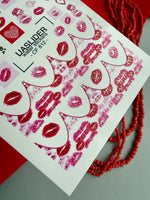 Amor Lips Nail Decals — Kiss Prints & Hearts Gold Foil | CF - 812 - UASLIDER