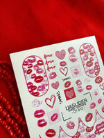 Amor Lips Nail Decals — Kiss Prints & Hearts Gold Foil | CF - 812 - UASLIDER