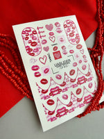 Amor Lips Nail Decals — Kiss Prints & Hearts Gold Foil | CF - 812 - UASLIDER