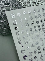 Animal Nail Decals — Silver Foil Horses & Horseshoes Stickers | Fs-296 - UASLIDER