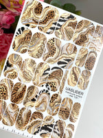 Animal Print Geode Manicure Wraps — Leopard & Zebra | mw-108 - UASLIDER