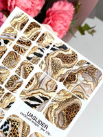Animal Print Marble Pedicure Nail Wraps — Leopard & Zebra | pw-108 - UASLIDER