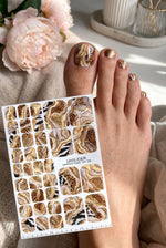 Animal Print Marble Pedicure Nail Wraps — Leopard & Zebra | pw-108 - UASLIDER