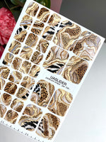 Animal Print Marble Pedicure Nail Wraps — Leopard & Zebra | pw-108 - UASLIDER
