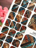 Animal Print Pedicure Wraps — Safari Patchwork | pw-341 - UASLIDER