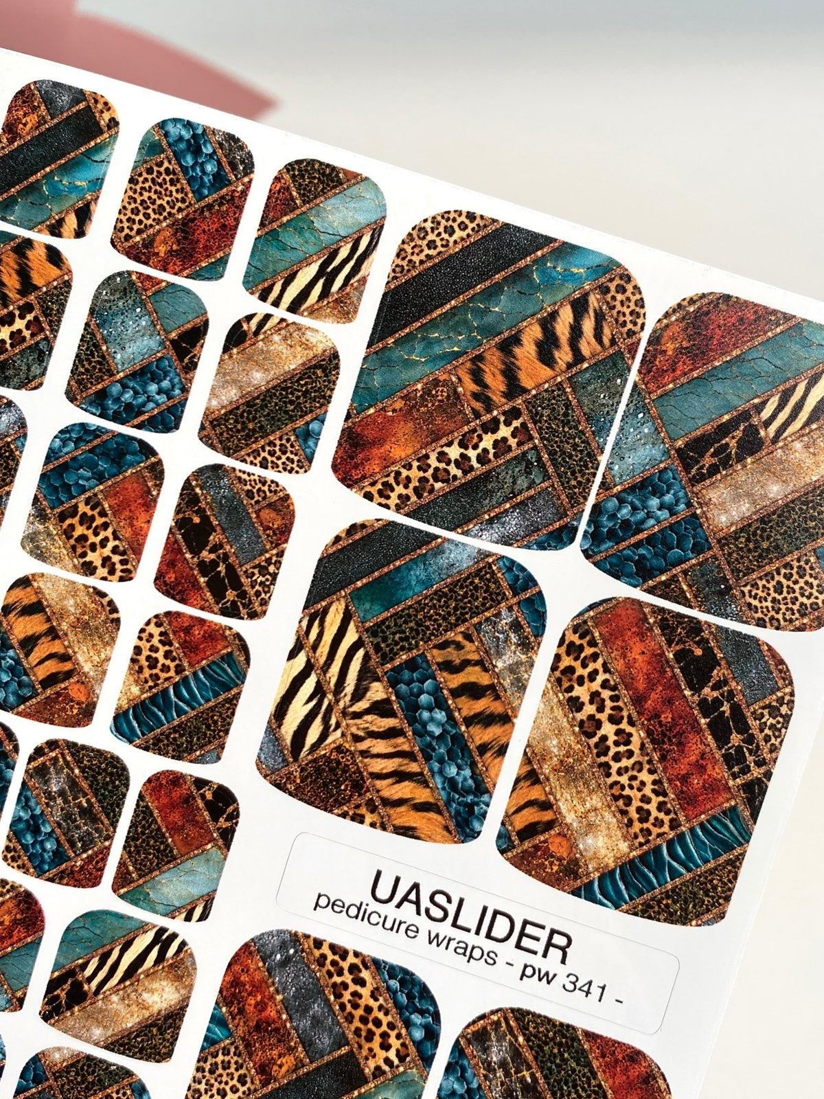 Animal Print Pedicure Wraps — Safari Patchwork | pw-341 - UASLIDER