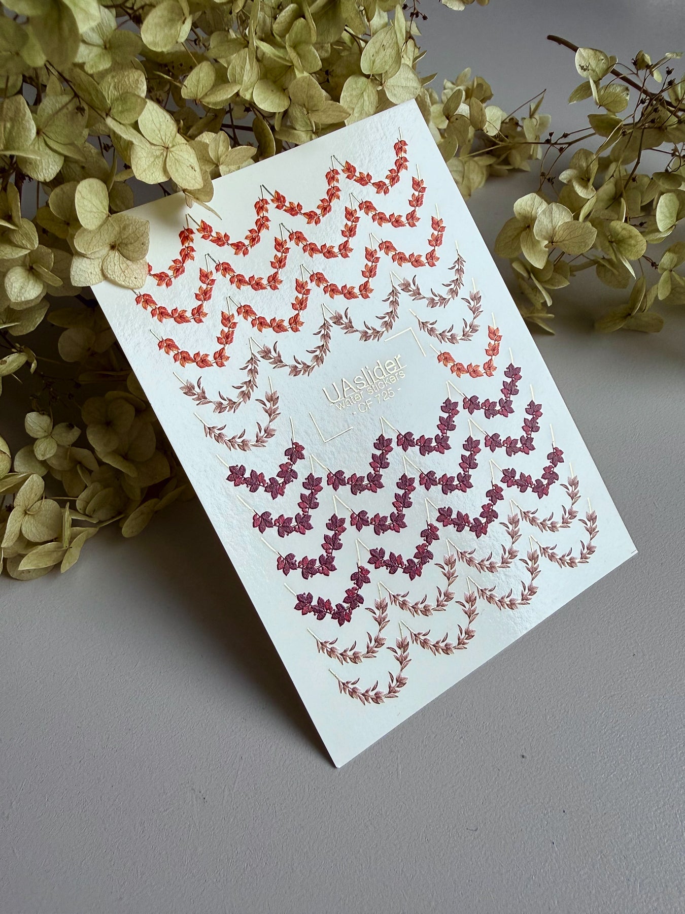 Autumn Leaf Nail Decals — Fall Garland Arches & Gold Foil | CF-725 - UASLIDER