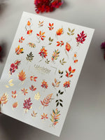 Autumn Leaf Nail Decals — Fall Leaves Gold Foil | CF - 701 - UASLIDER