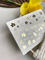 Autumn Leaf Nail Decals — Gold Foil Leaves & Quotes | Fg - 173 - UASLIDER