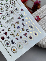 Beetle & Bug Nail Decals — Gold Foil Cameo Frames | CF - 788 - UASLIDER