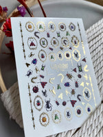 Beetle & Bug Nail Decals — Gold Foil Cameo Frames | CF - 788 - UASLIDER