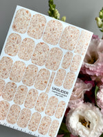 Beige Floral Manicure Wraps — Delicate Botanical Print | mw-049 - UASLIDER