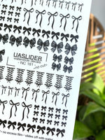 Black Bow Nail Decals — Ribbon, Lace & Corset Bows | NC-181 - UASLIDER
