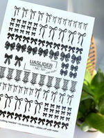 Black Bow Nail Decals — Ribbon, Lace & Corset Bows | NC-181 - UASLIDER