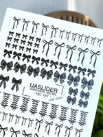Black Bow Nail Decals — Ribbon, Lace & Corset Bows | NC-181 - UASLIDER
