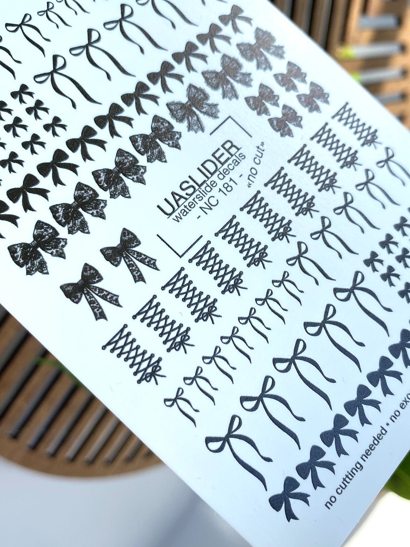Black Bow Nail Decals — Ribbon, Lace & Corset Bows | NC-181 - UASLIDER