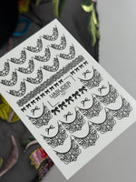 Black Lace Bow Nail Decals — Scroll Lace French Tips | 797 - UASLIDER