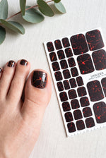 Black Lava Pedicure Wraps — Red Crack Texture | pw-365 - UASLIDER