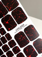 Black Lava Pedicure Wraps — Red Crack Texture | pw-365 - UASLIDER