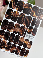 Black Marble Manicure Wraps — Copper Swirls | mw-027 - UASLIDER