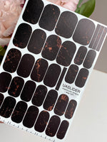 Black Marble Manicure Wraps — Copper Veining | mw-041 - UASLIDER