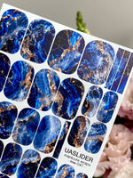 Blue Agate Manicure Wraps — Cobalt & Copper Veining | mw-047 - UASLIDER