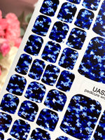 Blue Camouflage Pedicure Wraps — Pixel Camo Pattern | pw-323 - UASLIDER
