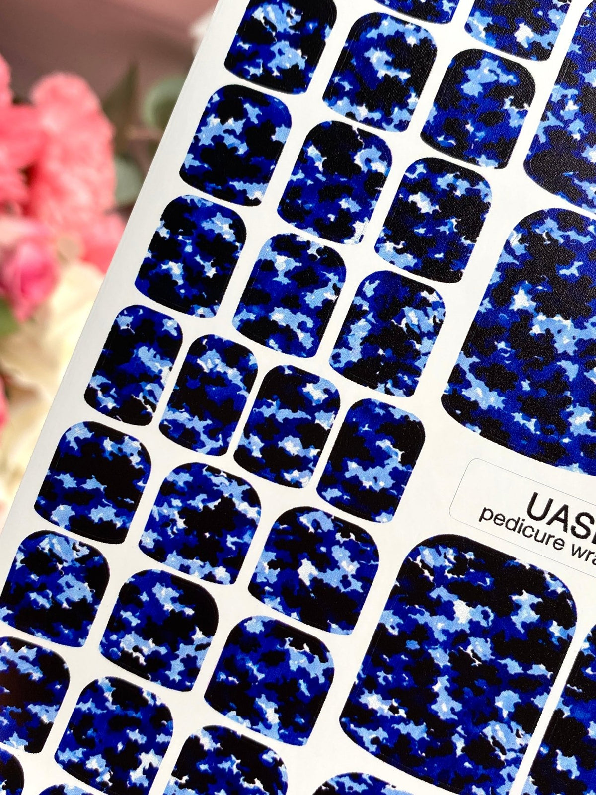 Blue Camouflage Pedicure Wraps — Pixel Camo Pattern | pw-323 - UASLIDER
